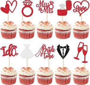 Adornos para Cupcakes <span class=keywords><strong>de</strong></span> Novia, <span class=keywords><strong>con</strong></span> Brillantina, <span class=keywords><strong>de</strong></span> '<span class=keywords><strong>De</strong></span> <span class=keywords><strong>Soltera</strong></span> a Esposa', <span class=keywords><strong>con</strong></span> Anillo <span class=keywords><strong>de</strong></span> Corazón, para Decoración <span class=keywords><strong>de</strong></span> Cupcakes en Bodas, Compromisos y Despedidas <span class=keywords><strong>de</strong></span> <span class=keywords><strong>Soltera</strong></span> - Product Image 1