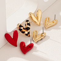 Juego de Aretes de Corazón para Mujer, Diseño Clásico, Estilo Lujoso, Aleación, Multipack, para el Día de San Valentín y Fiestas