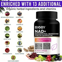 OEM Private Label Bioby NAD+ Resveratrol Berberine Fisetin Quercetin Vitamine D3 K2 Longévité Santé 90 Capsules Végétaliennes