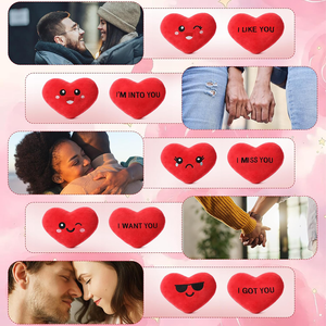 Set di 5 Peluche a Forma di Cuore per San Valentino, Giocattoli Imbottiti con Faccia Ricamata in un Cestino, Regalo per Fidanzata o Fidanzato - Product Image 3