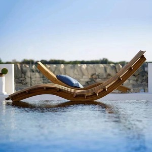 Chaise <span class=keywords><strong>de</strong></span> plage nordique en teck courbé, ensemble <span class=keywords><strong>de</strong></span> chaises longues d'extérieur pour piscine, mobilier <span class=keywords><strong>de</strong></span> jardin, villa, terrasse, lit <span class=keywords><strong>de</strong></span> <span class=keywords><strong>soleil</strong></span> - Product Image 2