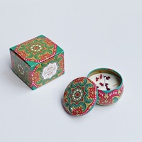 Ensemble de bougies parfumées artisanales à fleurs séchées pour hôtel, en boîte cadeau, vente chaude