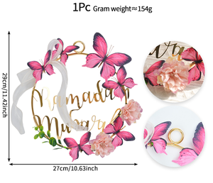 DAMAI Easter Party Supplies Disposable Hollow-out Wooden Welcome Decoration for Party With Wooden Bow Bow Garland - Product Image 6