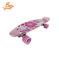 Skateboards pour débutants en gros, mini-skateboards de 22 pouces, skateboards rétro complets avec roues lumineuses colorées