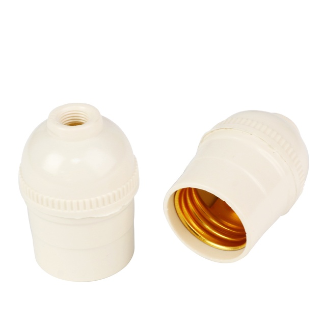 VINISEN Screw Type White Lamp Holder Custom Parts Plastic E27 Lamp Holder