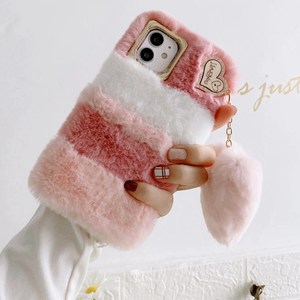 Fundas de Teléfono Móvil de Felpa con Diseño de Piel Sintética, Resistentes a Impactos, con Diseño <span class=keywords><strong>Peludo</strong></span> a Juego de Colores, Venta al Por Mayor de Fábrica - Product Image 1