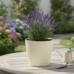 SANDY P 1L. Vaso da fiori, dimensioni (mm) 129x129x120, colore crema - Product Image 3