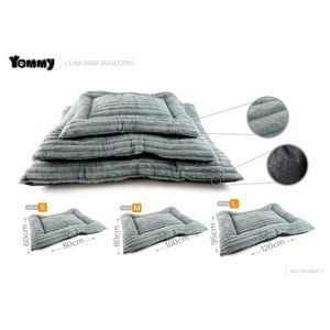 Set di Tre Pezzi di Cuscini per Cani in Pelliccia di Coniglio Grigia, Letti Premium per Animali Domestici - Product Image 1