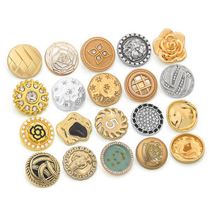 Botón de fábrica de diamantes de imitación elegantes ropa de mujer ropa abrigo vástago Metal flor personalizado 20mm botones de mujer para ropa de mujer - Product Image 1