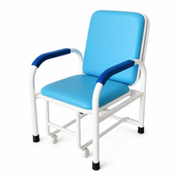 Chaise d'accompagnement pliable en acier inoxydable pour salle de clinique, salle d'attente familiale, chaise d'accompagnant réglable pour hôpital, chaise de repos