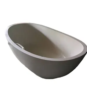 现代奢华品牌新艺术水泥浴缸户外自由站立浴缸灰色模具成人浴缸
