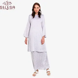 Gaun Desain Baru Islami Baju Muslim Bermotif Kebaya Wanita Malaysia Jubah Bunga Jilbab Batik Baju Kurung