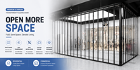 Porte pliante moderne, porte coulissante transparente en cristal pour la séparation intérieure, idéale pour les villas et les hôtels