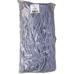 Boardwalk BWK2024B Blue <b>Mop</b> Head #24 Cut-End Standard with Cotton and Synthetic Fiber 12/ Carton - Product Image 2