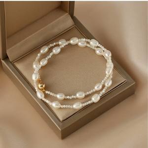 Collier en coquille de papillon blanc de luxe léger avec perle d'eau douce naturelle, pierre de fer absorbable, collier simple et original - Product Image 3