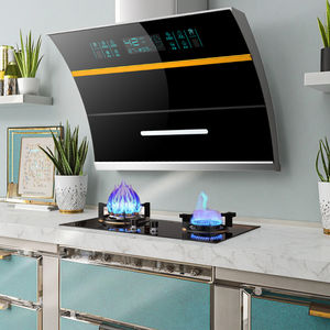 Двухмоторная вытяжка для кухни отеля, большой сенсорный экран, Электрический вентилированный воздушный дымоход для домашнего использования, вилка США - Product Image 3