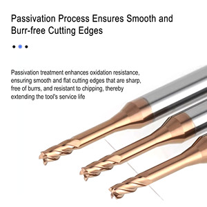 <span class=keywords><strong>Fraise</strong></span> à rainurer profonde à 4 dents en carbure de tungstène MK HRC60 à col long et déport étendu pour l'acier - Product Image 5