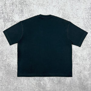 T-shirt de luxe 260 g/m² épais à épaules tombantes, uni, noir, coupe courte et oversize, en coton pour hommes, vente en gros - Product Image 2
