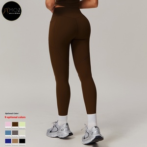Leggings <span class=keywords><strong>de</strong></span> yoga taille haute respirants pour femmes avec contrôle du ventre, poches latérales, motif uni, pour <span class=keywords><strong>fitness</strong></span> et course à pied - Product Image 4