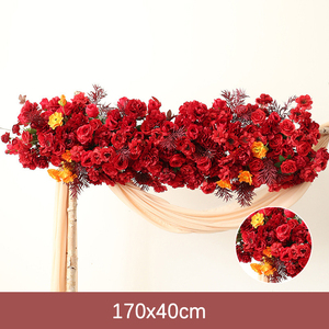 Lụa Hoa Hồng Đỏ Hàng Hoa Trang Trí Nội Thất Cho Đám Cưới Backdrop Sắp Xếp Vòm Khung Rèm Hoa Sofa Á Hậu Tiệc Tổ Chức Sự Kiện Bảng Đạo Cụ - Product Image 4