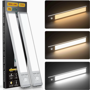 Modern Battery Powered Under Cabinet LED <b>Lights</b> Waterproof & Dimmable Wall-Mounted for Cabinets - Product Image 1