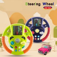 Jouet de voiture de simulation de conduite pour enfants, avec volant, musique et lumière, en plastique amusant