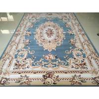 Tapis à motif chinois bleu rouge, vente en gros, tapis tufté à la main Wilton