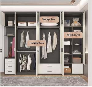SANTOPOVA Armoire de rangement moderne personnalisable avec porte battante, tringle de suspension et tiroirs pour chambre à coucher - Product Image 4