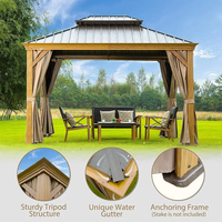 Haute qualité Morden BBQ fête Double toit en Polycarbonate 3*4M luxe en aluminium PC haut jardin extérieur Gazebos