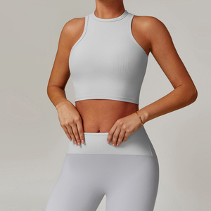 <span class=keywords><strong>Camiseta</strong></span> sin mangas de entrenamiento personalizada para mujer, chaleco de Yoga de <span class=keywords><strong>ganchillo</strong></span> transpirable de secado rápido de talla grande para correr, ropa de entrenamiento deportivo informal - Product Image 2