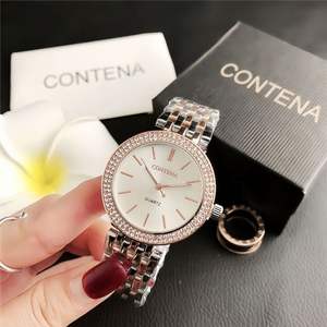 Reloj de Pulsera de Acero para Mujer, Estilo Estudiante, con Diamantes, Joyería de Moda, Relojes de Vestir Elegantes para Damas - Product Image 1