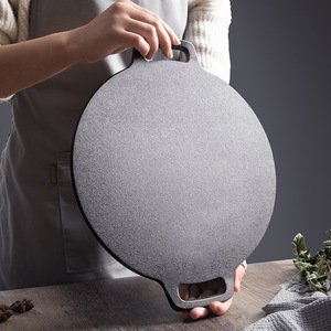 Poêle à frire <span class=keywords><strong>en</strong></span> <span class=keywords><strong>fonte</strong></span> de 28 cm, pré-culottée, à double poignée, type Tawa, fournie directement par l'usine, échantillon gratuit disponible - Product Image 5
