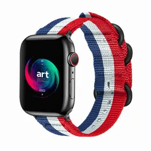 Yüksek kaliteli yeni naylon orijinal seri 7 için 45MM 41MM Band kayışı dokuma bilezik saat kayışı Iwatch için kumaş bilekliği