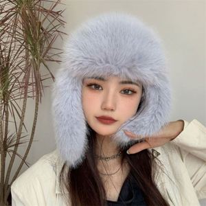 New Autumn and Winter Plush Solid Color <b>Faux</b> <b>Fur</b> Pullover <b>Hat</b> Fashionable Outdoor Street Versatile Warm <b>Hats</b> for Adults - Product Image 6