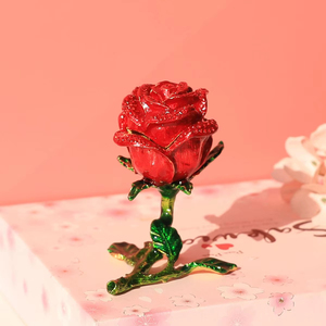 Vente directe d'usine, boîte à bijoux en forme de rose pour mariage, boîte à bagues, boîte cadeau pour mariage - Product Image 6