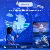 Projecteur Carrousel Rotatif LED Musical à Piles Rechargeables pour Enfants - Veilleuse de Noël - Cadeau