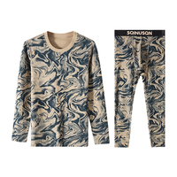 SQINUSQN/Lion Qino Ensemble de pantalons thermiques longs pour homme, hiver, fin, automne, polyester, antibactérien, doux pour la peau, respirant, XL XXL