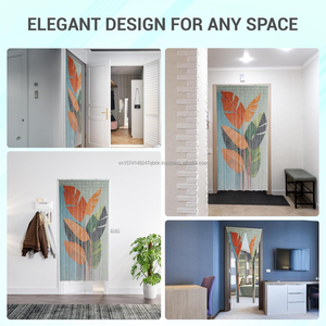 Cortina Vertical de Bambú con Cuentas, Hecha a Mano en Vietnam, Diseño Bohemio Personalizado, Decoración para Ventanas Octogonales, Se Acepta OEM - Product Image 1