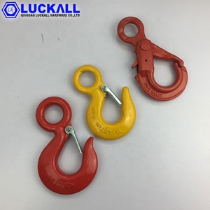Yellow Painted Us Type Drop Forged <strong>Lifting</strong> Heavy Duty Alloy Steel Eye Cargo Hanging <strong>Hook</strong> <strong>with</strong> Latch 320 LKHOOK Mining 1.5Ton - Product Image 3