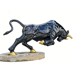 โรงงานผลิตหุ่นแกะสลักวัวดำ แบล็ค ยัค  แบบกำหนดเอง ทำจากโพลีเรซิ่น สำหรับตกแต่งสวนสาธารณะ - Product Image 2