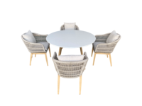 Meubles de loisirs en plein air de style moderne, chaises de salle à manger confortables en corde d'aluminium pour villa, jardin, nouveau design