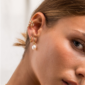 ROXI Fashion - Pendientes de Aro Pequeños Minimalistas de Plata 925 con Baño de Oro de 18k para Mujer - Product Image 4