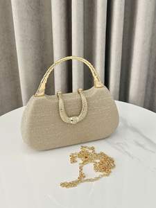 Factory Wholesale Popular Fashion Ladies <b>Clutch</b> Bag Evening Purse with Handle Glitter Small Square Bag for <b>Wedding</b> Party - Product Image 6