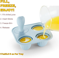 Moule à crème glacée en silicone sans BPA à libération facile, mini plateau à glace pour lait maternel avec bâtons pour soulager la dentition du bébé