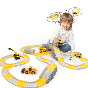 New Construction Track Electrical Engineering Rail Car Educational Slot Machine Toy for Children's Assembly