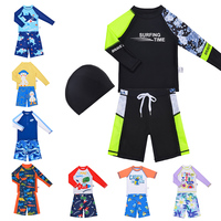 Enfants bébé maillot de bain Bikini ensemble mode été requin imprimé fermeture éclair manches courtes éruption garde maillot de bain chapeau maillots de bain vêtements de plage
