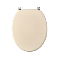 Siège de toilette en bois à fermeture douce - 18 pouces, couleur blanche