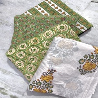 Tela de Algodón Estampada en Bloque, Ecológica, Ligera, para Coser, Tapicería, Cortinas, Confección de Vestidos, Hecha a Mano en India, con Diseño Floral