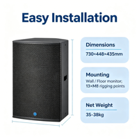Enceinte passive commerciale HD12 12 pouces 8Ω avec tweeter Faital et boîtier en bois CNC pour scène et installation en lieux événementiels