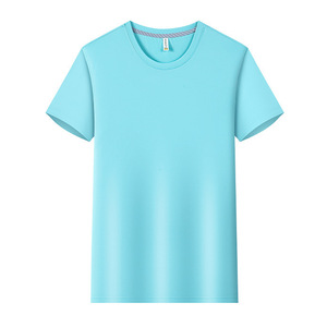 Custom Nylon Crew Neck T-Shirt Quick Dry Solid Color Leisure Wear Promotional Shirt - Product Image 2
